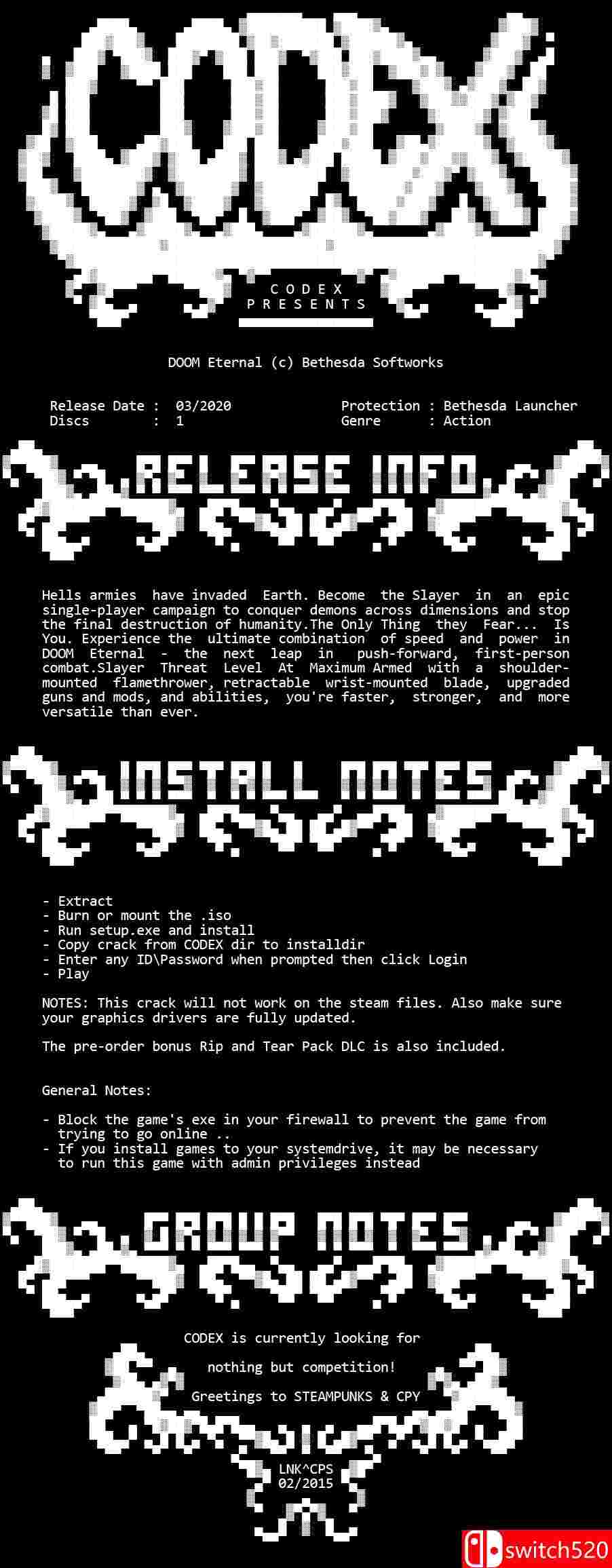 《毁灭战士：永恒（DOOM Eternal）》CODEX镜像版[CN/TW/EN/JP]_1